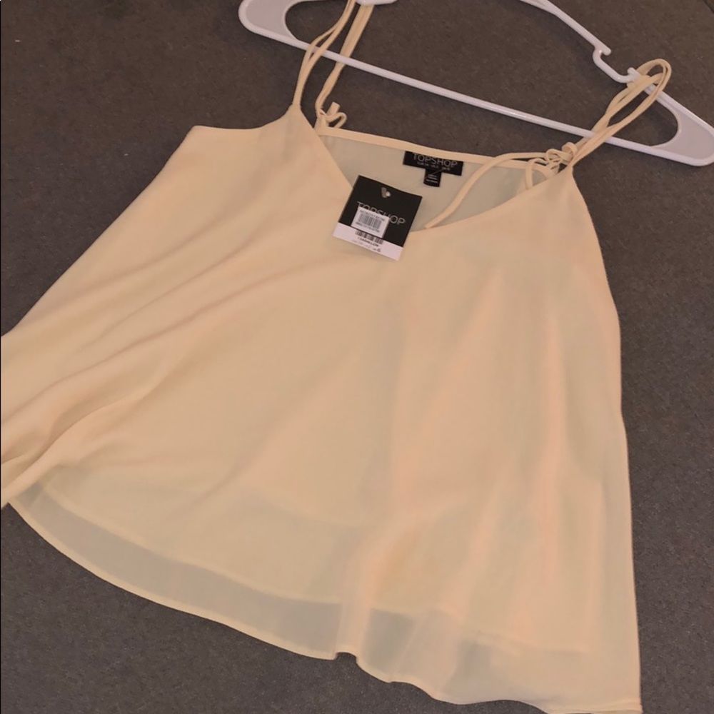 Topshop Yellow flowy top